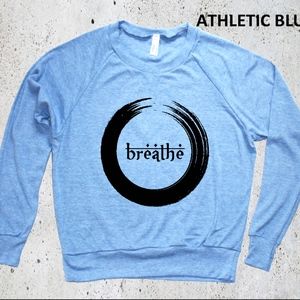 Yoga Breathe Graphic Print Raglan Sweater MED